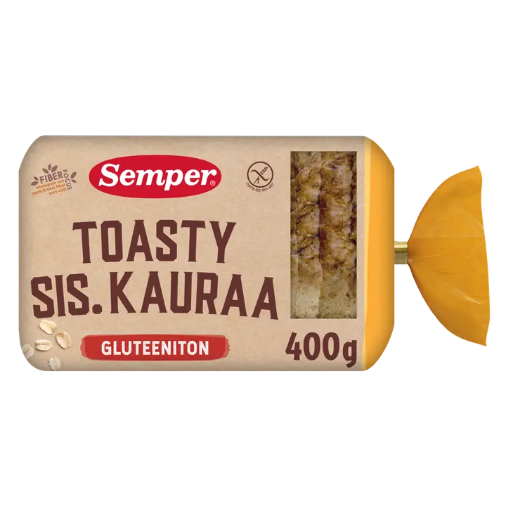 Semper Gluteeniton Toasty sis. Kaura viipaloitu pakasteleipä 400g