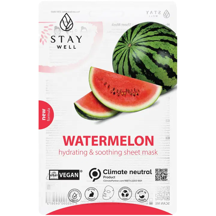 Stay Well Vegan Sheet Mask -  WATERMELON