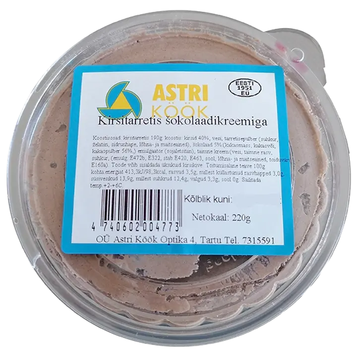 Astri Köök Kirsitarretis Šokolaadikreemiga 220G