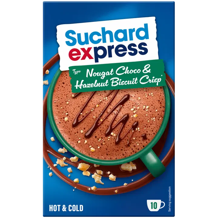 Suchard Express Nougat Choco & Hazelnut Biscuit Crisp dryckpulver 150g