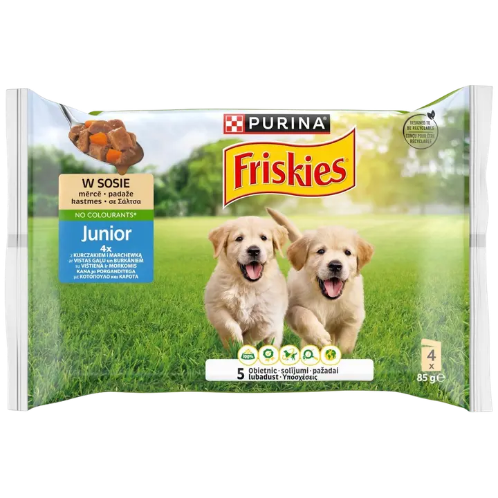 Friskies koeraeine Junior kana 4x85g
