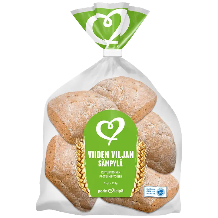 Porin Leipä Viiden Viljan Sämpylä 5kpl/250g