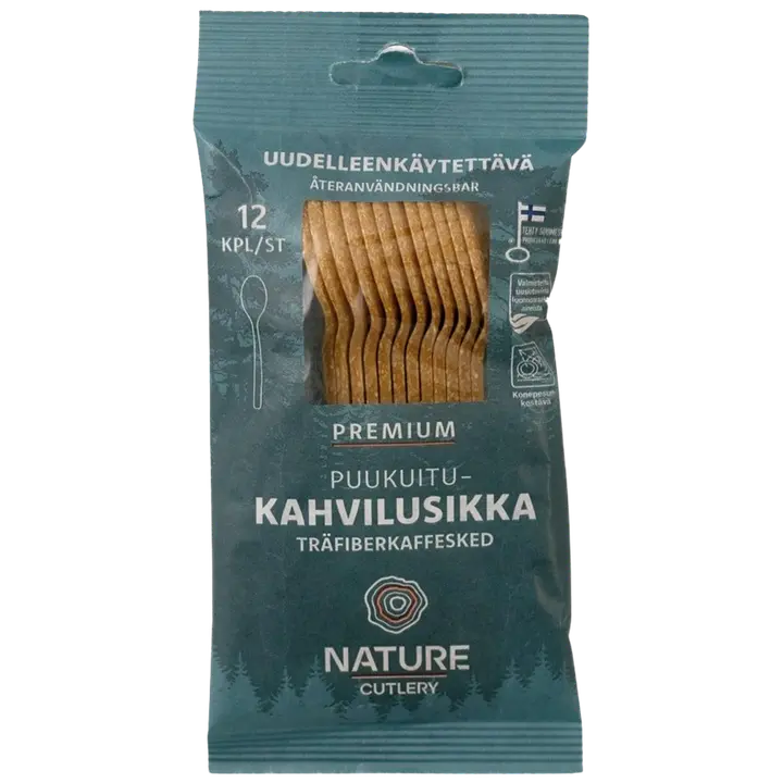 Nature Line puukuitukahvilusikka Premium 12 kpl