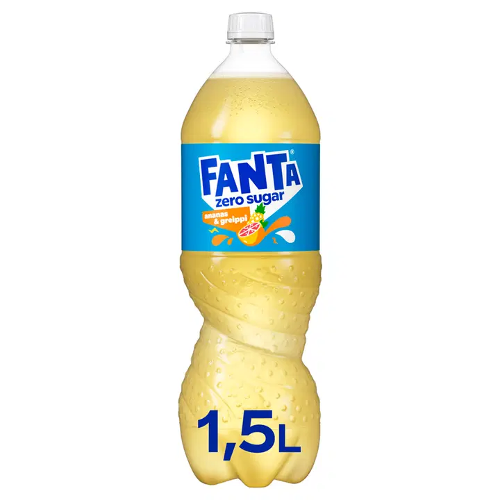 Fanta Zero Ananas & Greippi virvoitusjuoma muovipullo 1,5 L