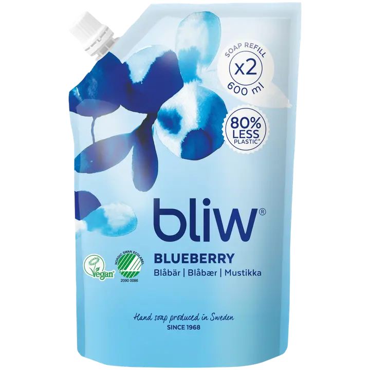 Bliw Mustikka täyttöpussi nestesaippua 600ml
