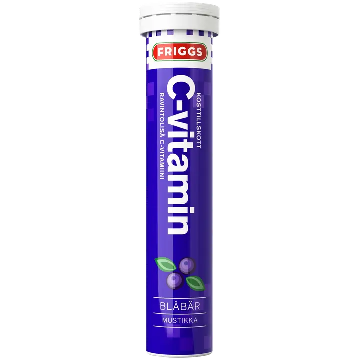 Friggs 1000mg C-vitamiiniporetabletti Mustikka 20kpl