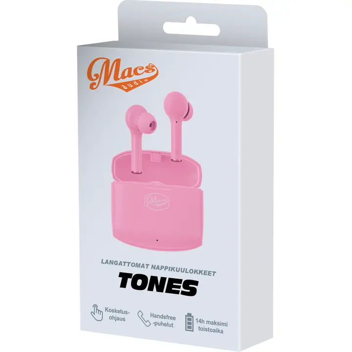 Nööpkõrvaklapid Macs Tones TWS, roosa
