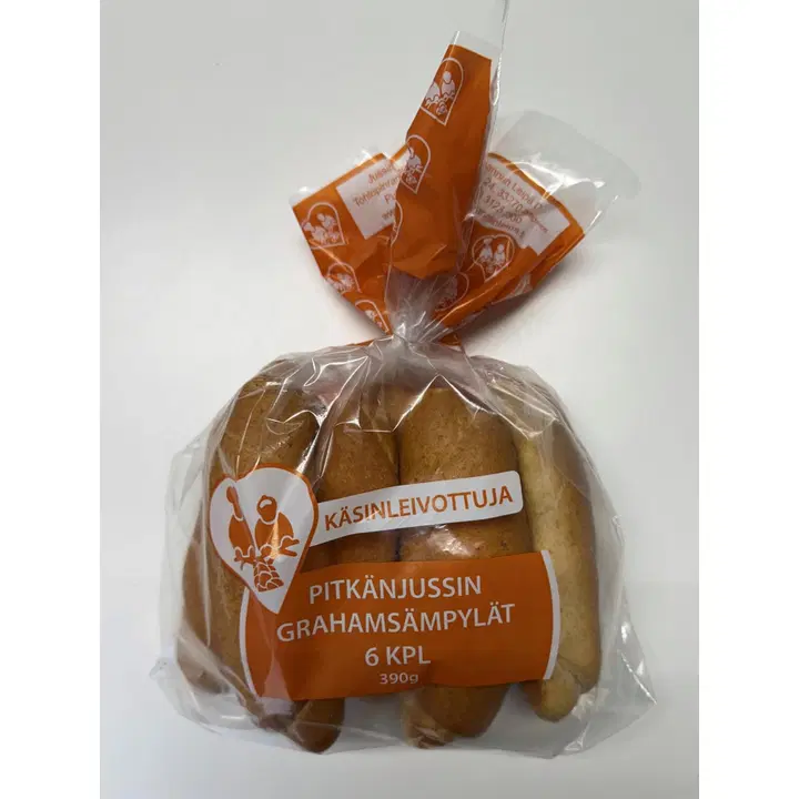 Jussinhannan Leipä Pitkänjussin grahamsämpylä 6 kpl 390 g