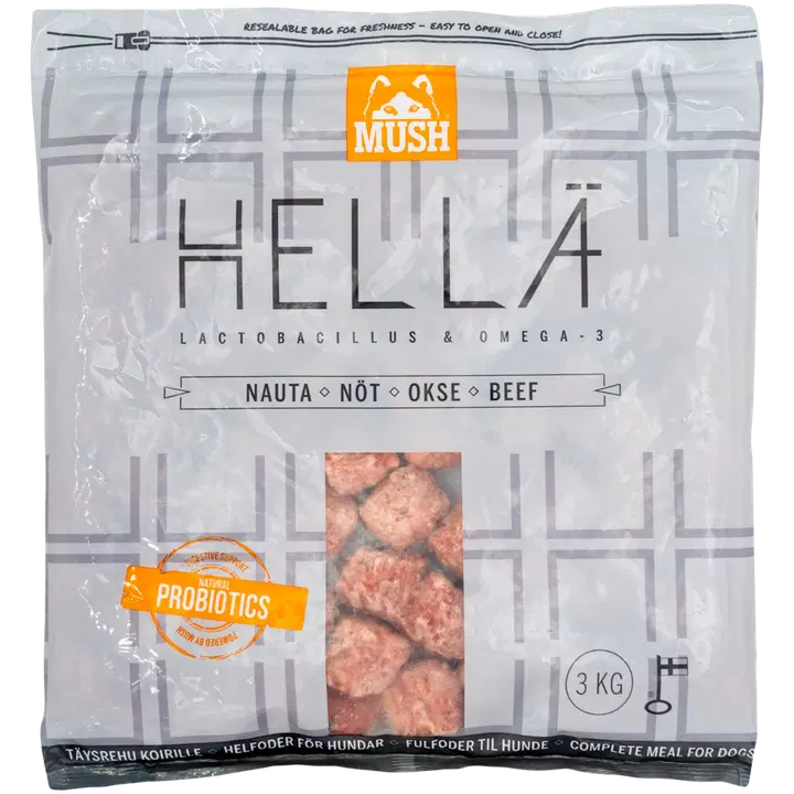 MUSH HELLÄ NAUTA täysrehu koirille 3 kg