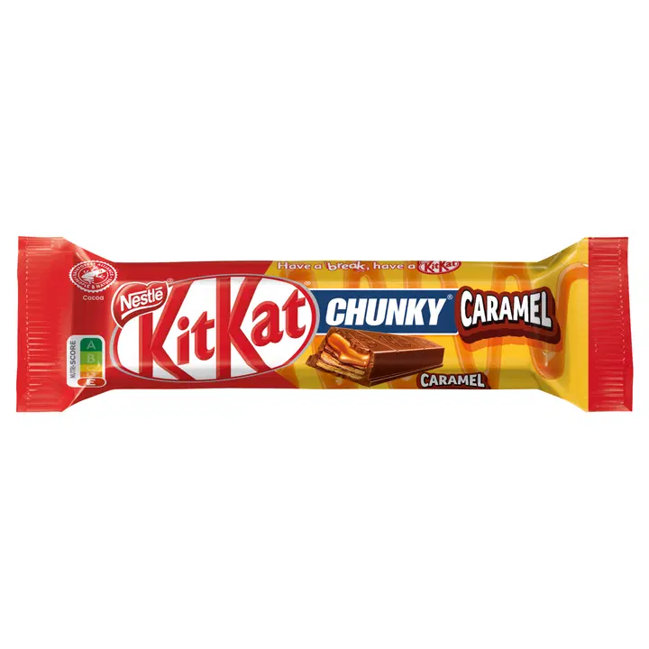 KitKat Chunky 43.5g Caramel maitosuklaalla kuorrutettu vohveli karamellitäytteellä