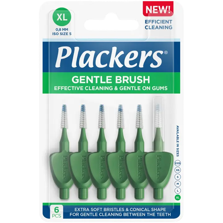 Plackers Gentle Brush Hammasväliharja XL 0,8mm 6 kpl