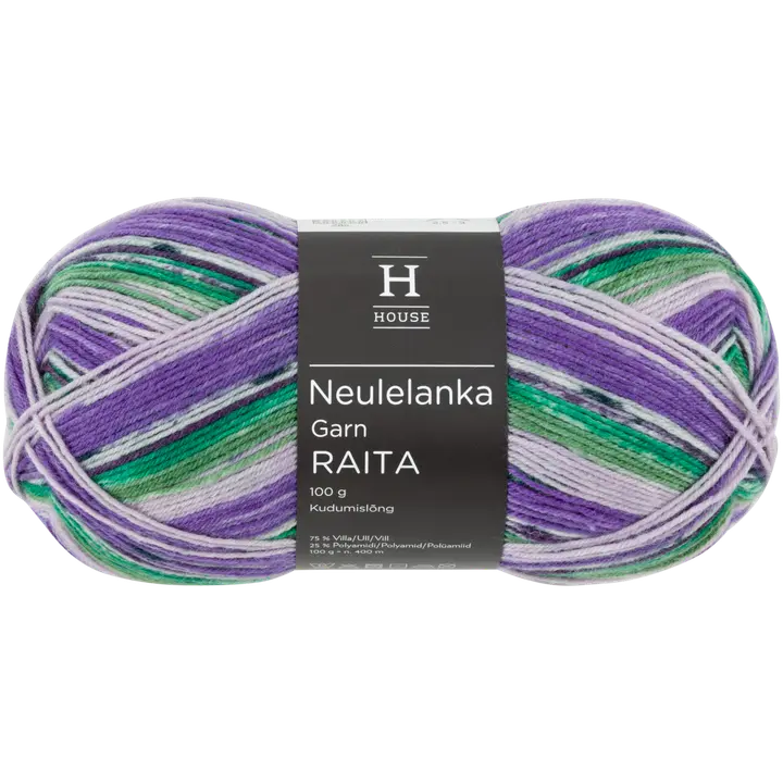 House sukkalanka Raita-kuvio 100 g vihreä/lila/valkoinen 32840