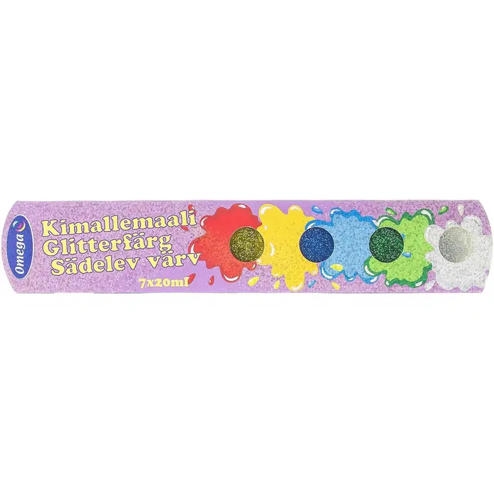 Omega glitterväri 7 x 20 ml