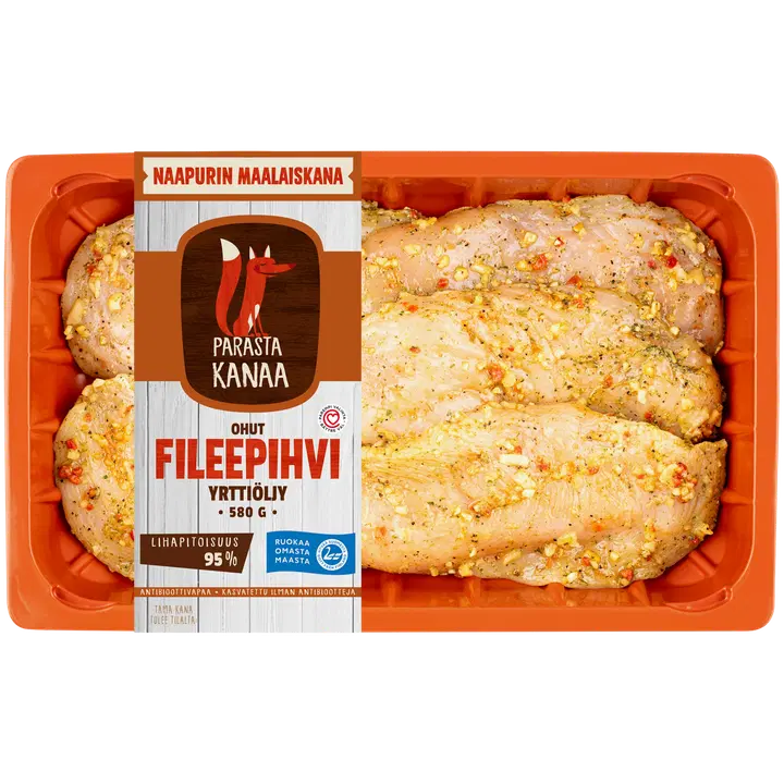 Naapurin Maalaiskanan ohut fileepihvi yrttiöljy 580 g