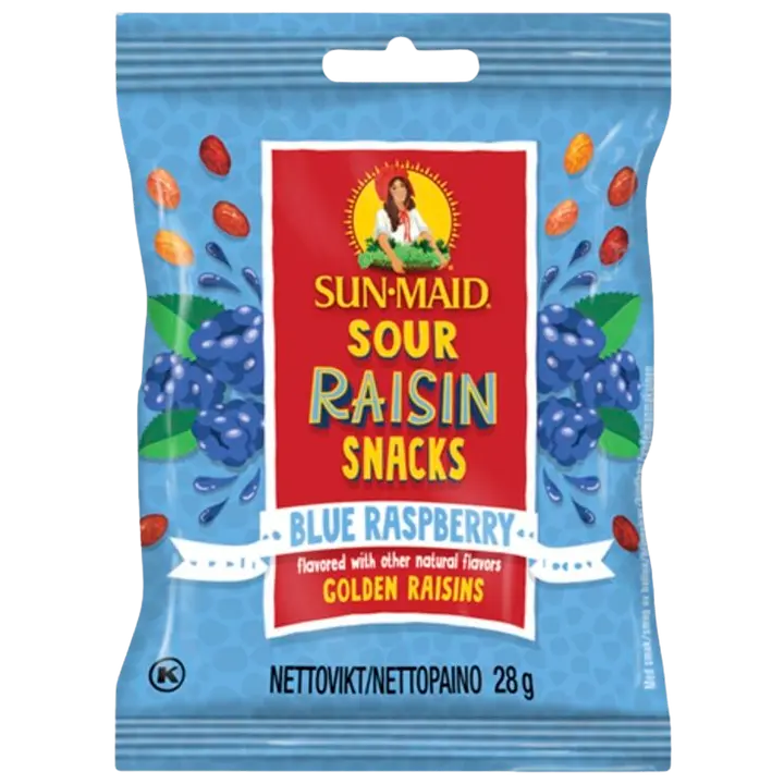Sun-Maid Sour Raisin Snacks Blue Raspberry - vadelmanmakuinen rusina 28g