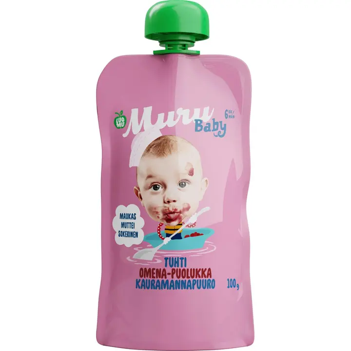 Muru Baby Luomukauramannapuuro, omena ja puolukka, alkaen 6 kk, 100 g