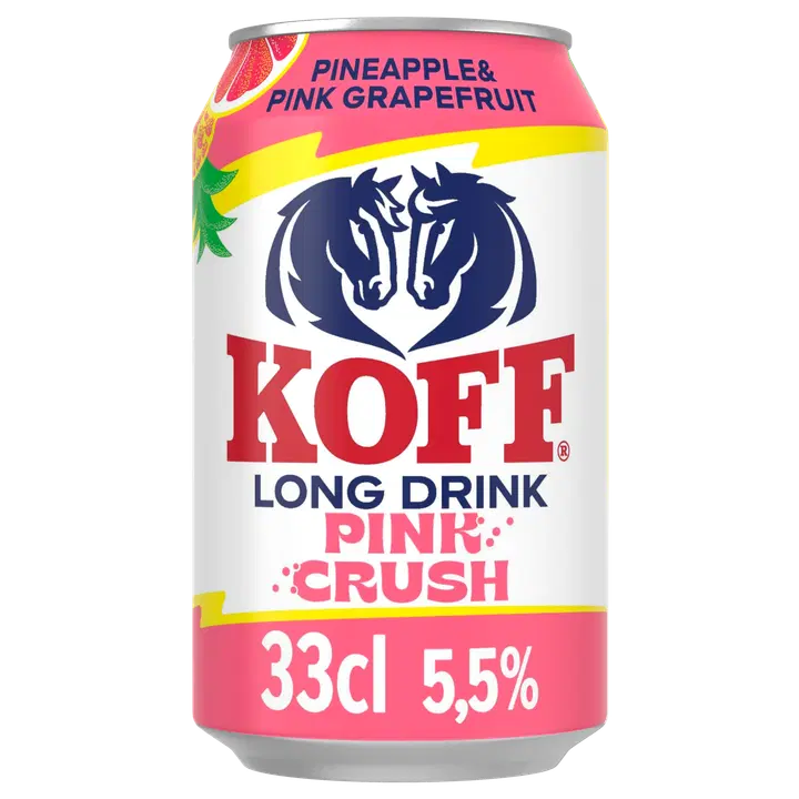 Koff Long Drink Pink Crush Pineapple Pink Grapefruit long drink 5,5 % burk 0,33 L
