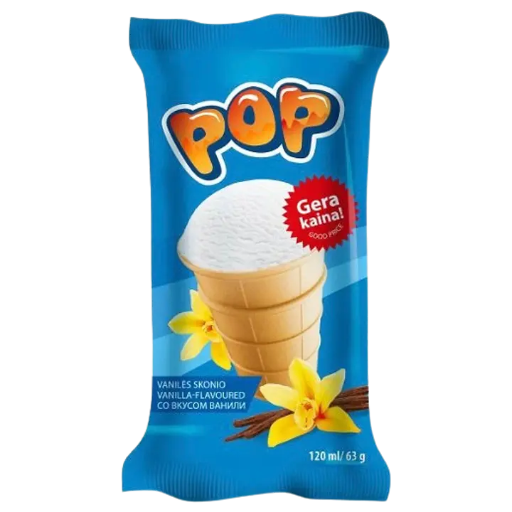 Iceco Pop Vanillimaitseline jäätis 63 g / 120 ml