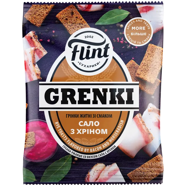 Flint grenki peekoni- ja mädarõikamaitselised leivakesed 80 g