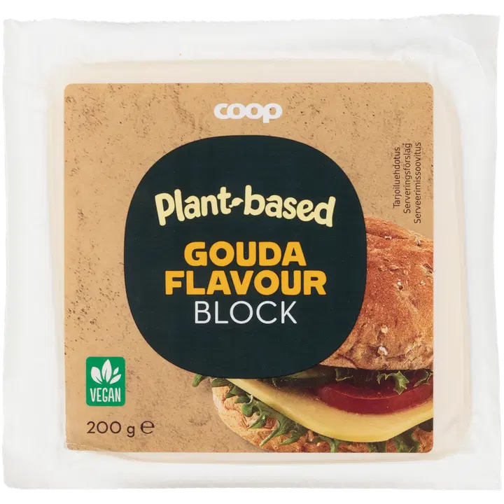 Coop vegaaninen goudanmakuinen valmiste pala 200 g