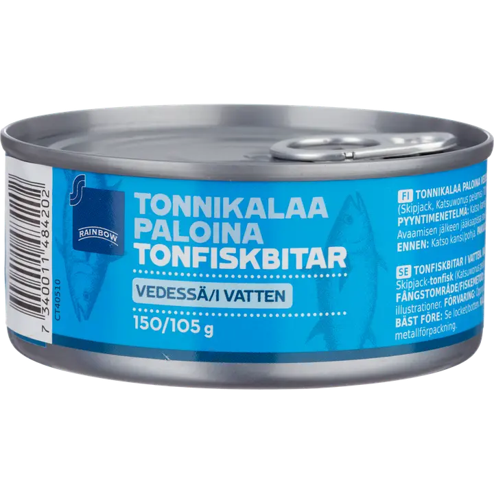 Rainbow 150/105g tonnikalaa paloina vedessä
