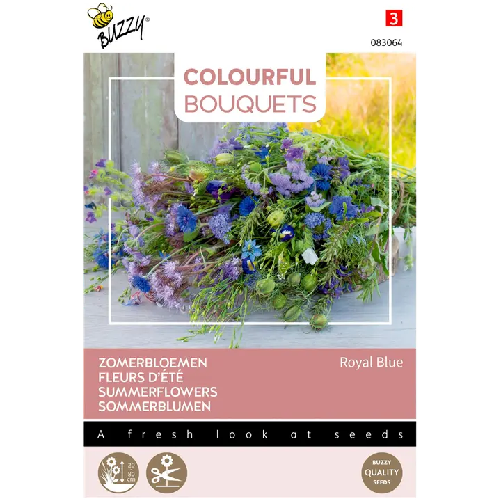 Colorful Bouquets Royal Blue lõikelilled sinistes toonides