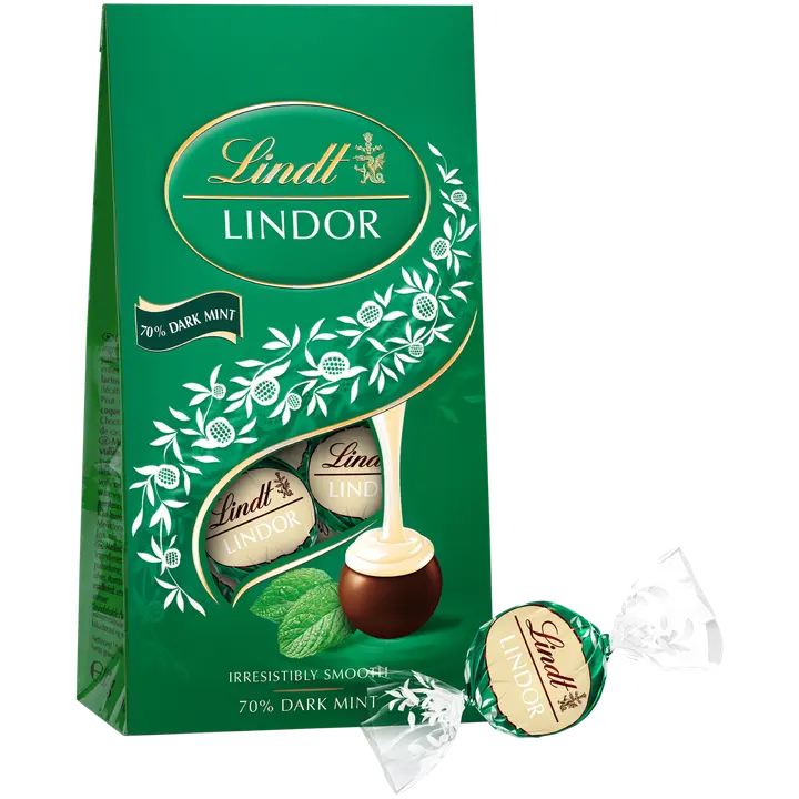 Lindt LINDOR Tumma minttu tummasuklaakuula pehmeällä minttutäytteellä 137g