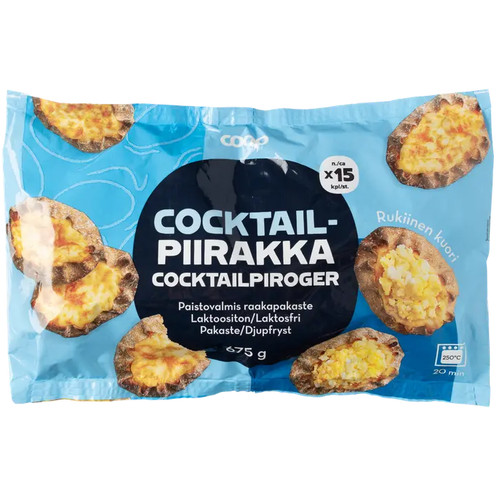 Coop cocktailpiirakka n. 15 kpl 675 g raakapakaste