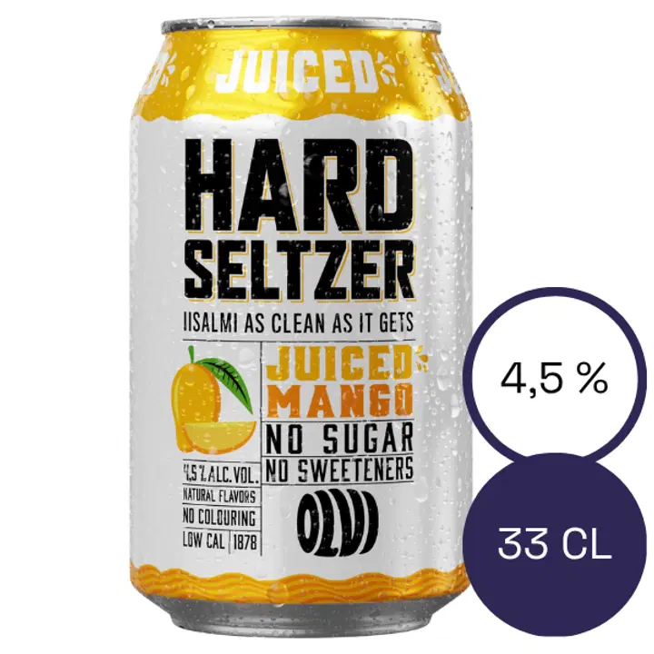 OLVI Hard Seltzer Juiced Mango 4,5 % 0,33 l burk