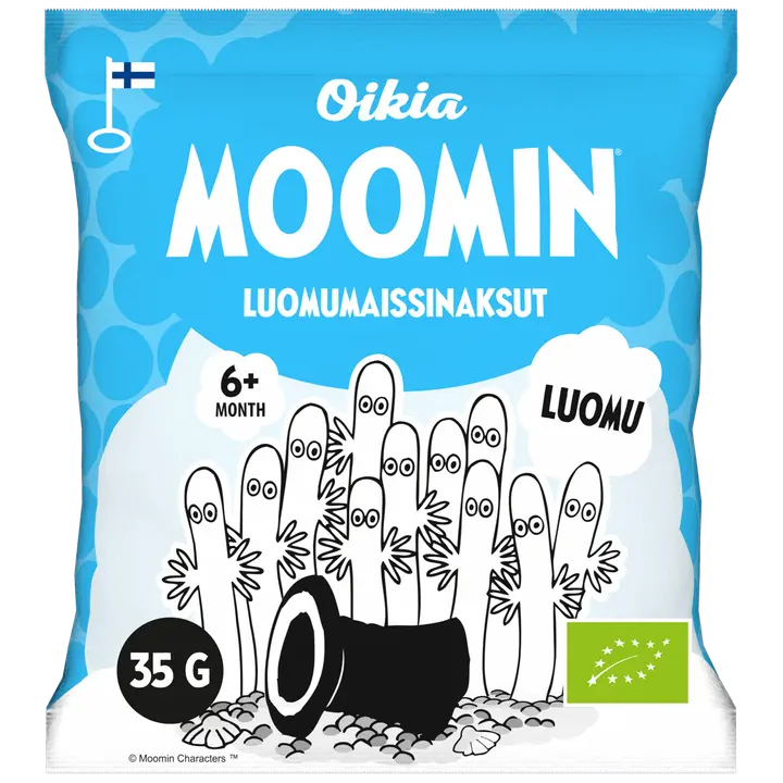 Oikia Moomin Luomumaissinaksu original 35g