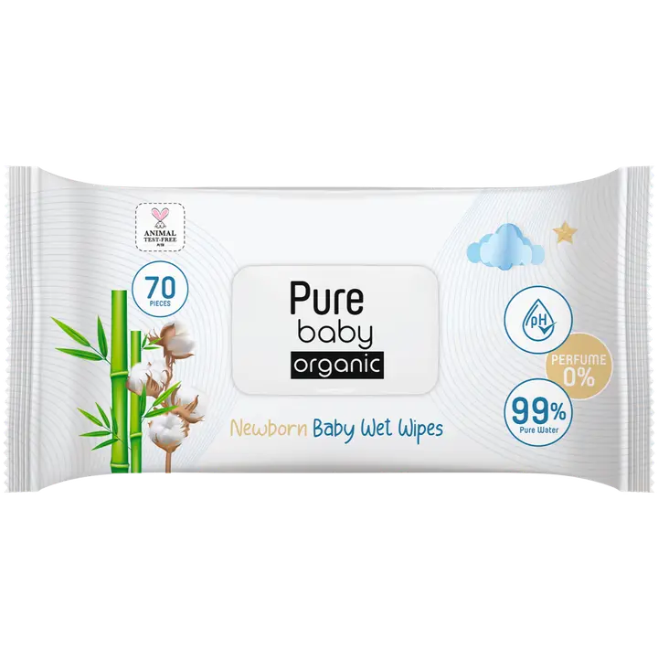 Pure Baby Niisked salvrätikud beebile 70 tk