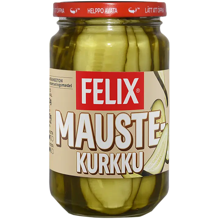 Felix pitkittäin viipaloitu maustekurkku 460/230g