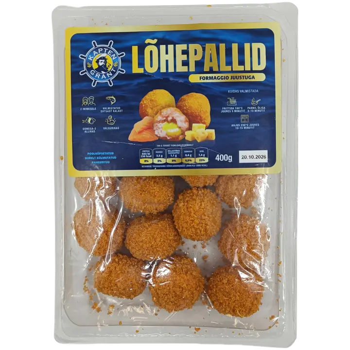 Kapten Grant paneeritud lõhepallid formaggio juustuga 400g