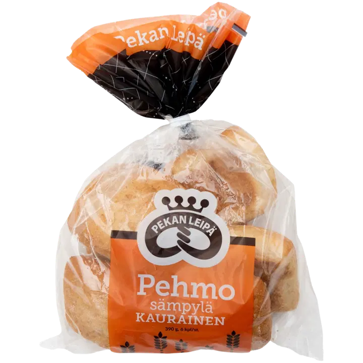 Pekan Leipä Pehmosämpylä kaurainen 6kpl 390g