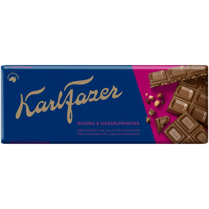 KARL FAZER piimašokolaad rosina-pähkli 180g
