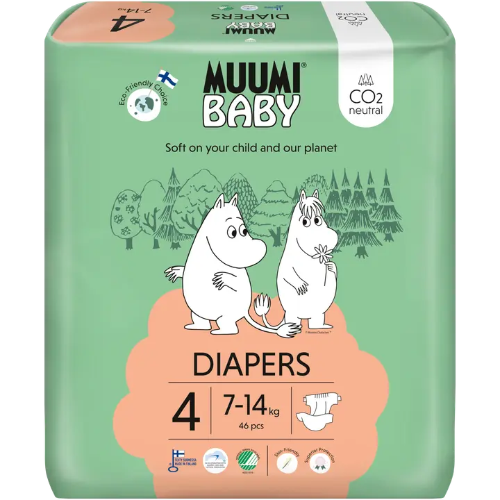 Muumi Baby teipmähkmed Diapers 4, 7-14 kg, 46 tk