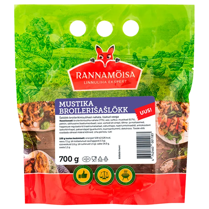 Mustika broilerišašlõkk 700 g