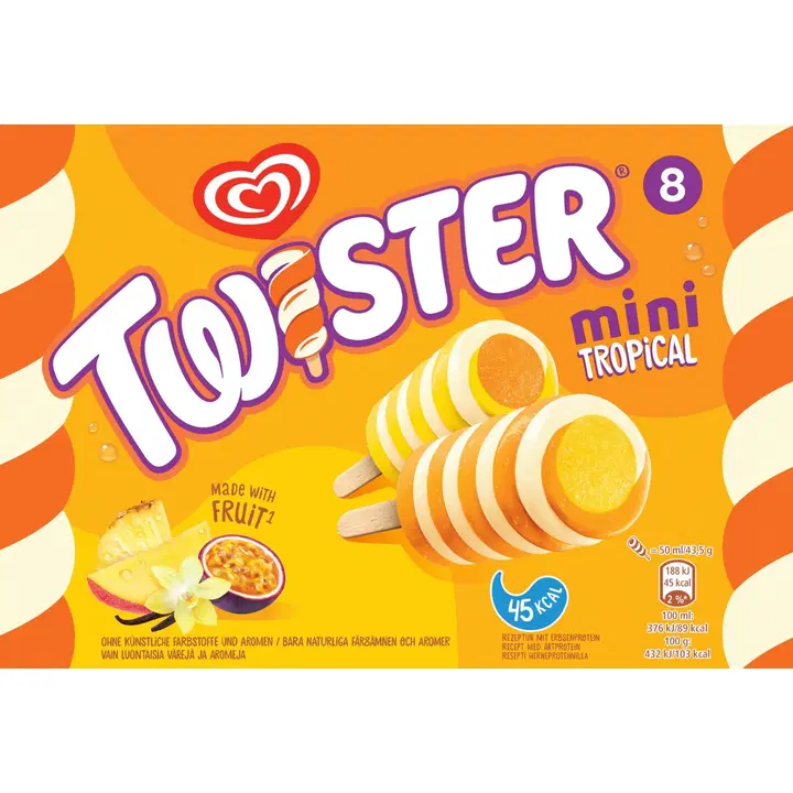 Twister Tropical Jäätelö Monipakkaus 8kpl 400 ml/348g