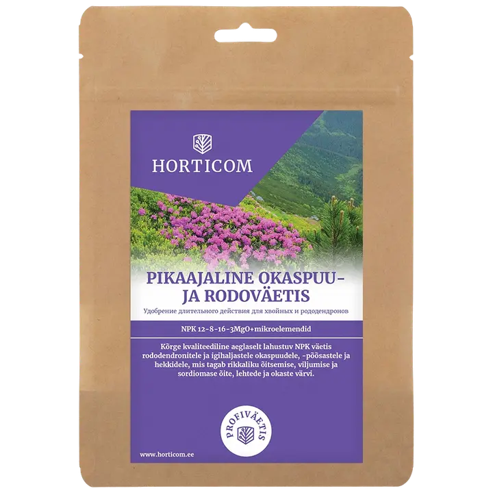 Pikaajaline okaspuu - ja rodoväetis Horticom 750g