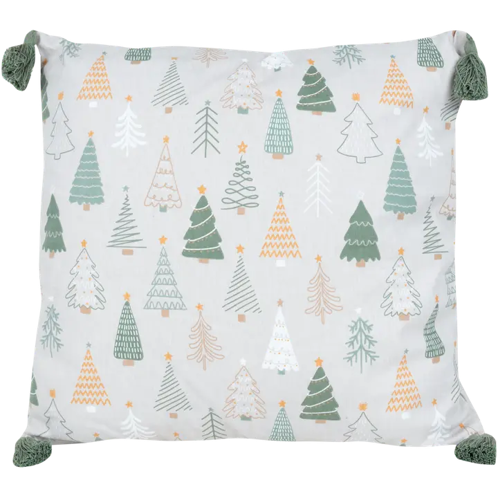 House sisustustyyny Christmas trees 50x50 cm beige/vihreä