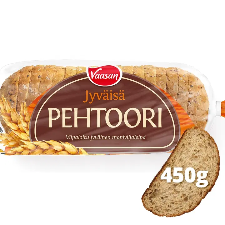 Vaasan Pehtoori Jyväviipaleet 450 g viipaloitu moniviljaleipä