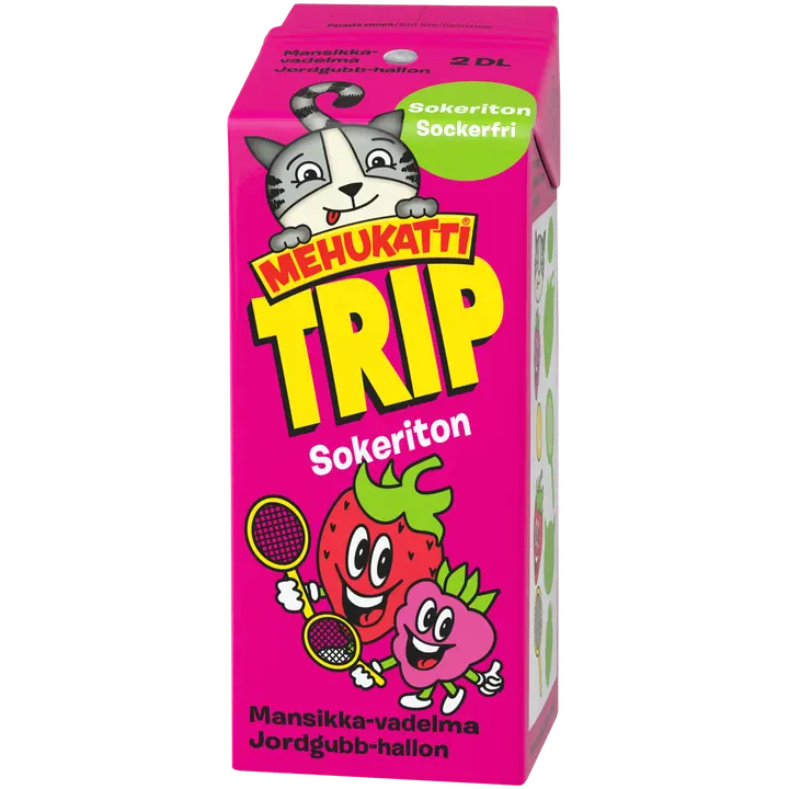 Mehukatti Trip Sokeriton Mansikka-vadelmamehujuoma 2 dl
