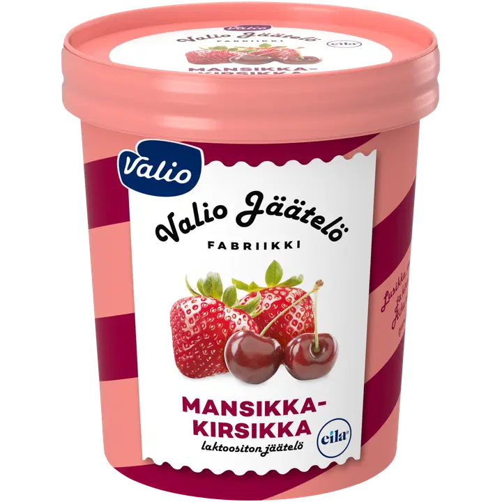 Valio jäätelö 480 ml mansikka-kirsikka laktoositon