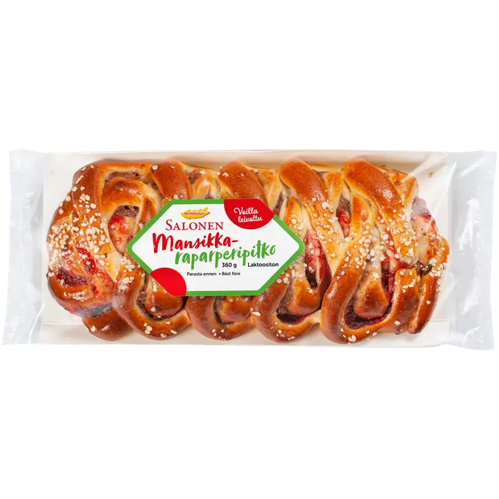 Leipomo Salonen Mansikka-raparperipitko 360 g täytepitko