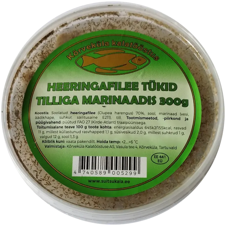 Heeringafilee tükid tilliga, marinaadis 300 g