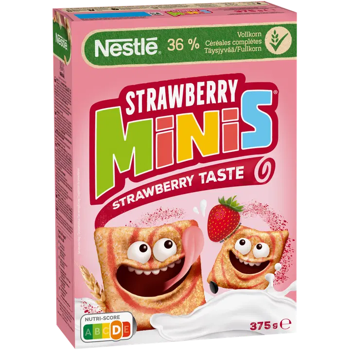 Nestlé cini minis maasikamaitselised hommikuhelbed 375 g