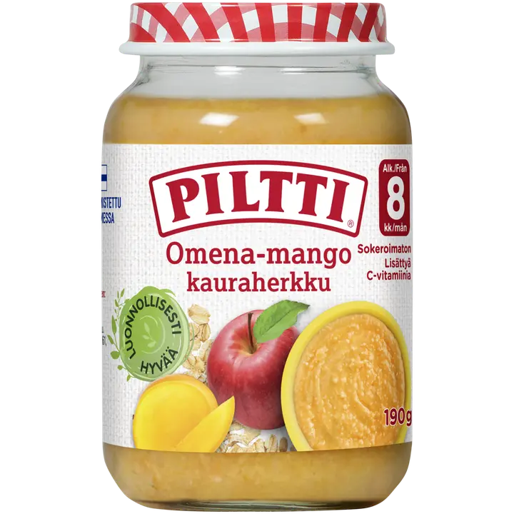 PILTTI 190g Omena-mango-kauraherkku jälkiruoka 8kk