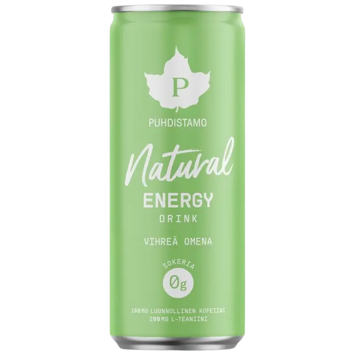 Puhdistamo Natural Energy Drink - Vihreä omena 330 ml