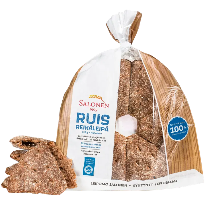 Leipomo Salonen Ruisreikäleipä 330 g ruisleipä, halkaistu