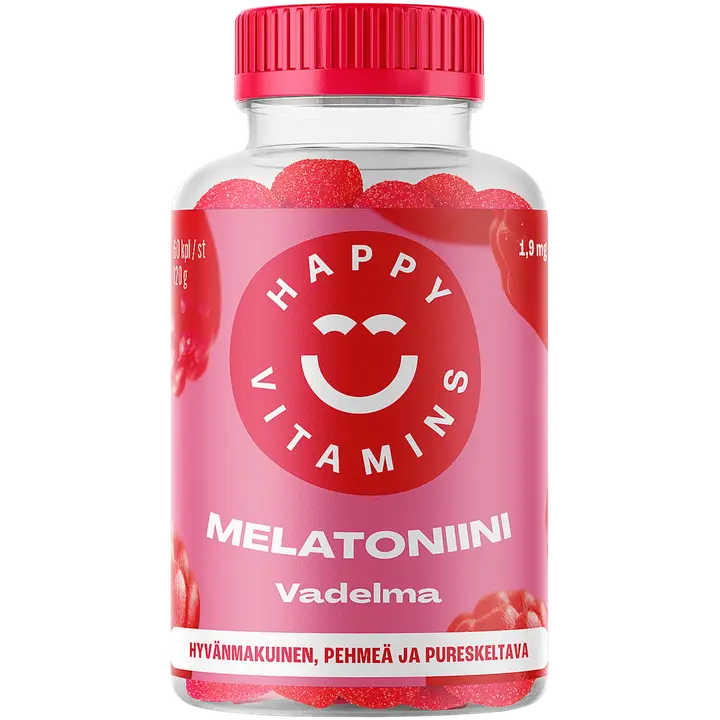 SportLife Foods HAPPY VITAMINS Melatoniini Vadelma 60 kpl